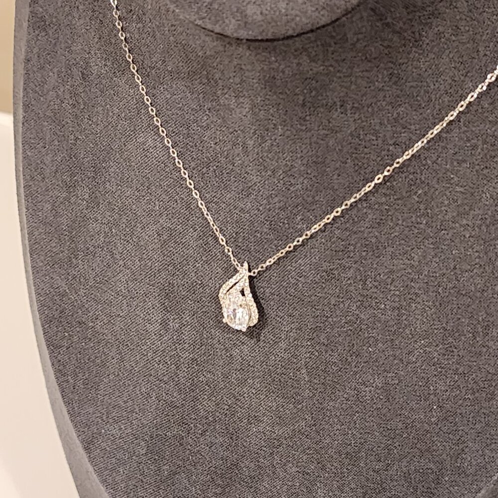 Brand New!! NADRI| Double Gum drop Pendant|Cubic Zirconia|Crystal Necklace - Picture 7 of 9